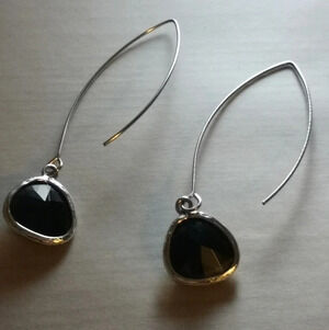 925  black Crystal earrings